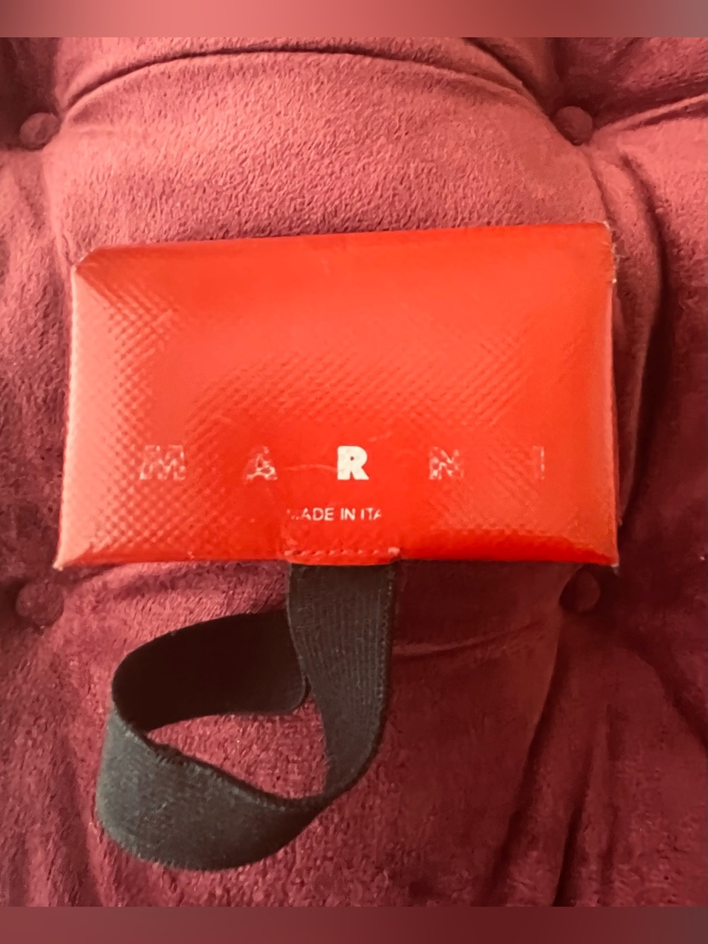 Marni Red Compact Foldable Leather Wallet Tote